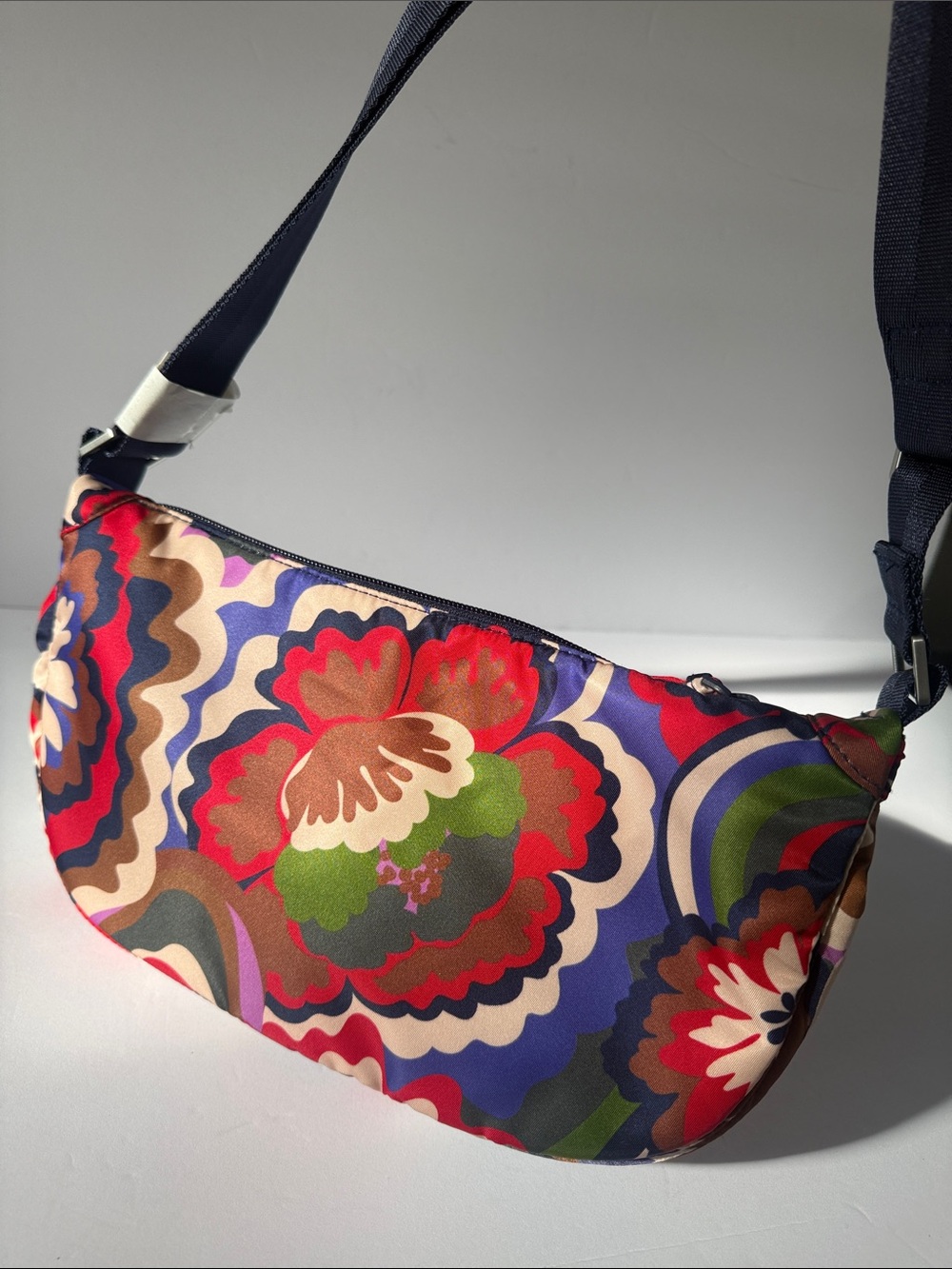 Vera Bradley Multicolor Floral Crossbody Bag with Navy Strap